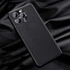 For iPhone 14 Pro Silicone Pure Skin Leather Phone Case(Black) - 1