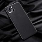 For iPhone 14 Silicone Pure Skin Leather Phone Case (Black) - 1