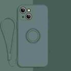 For iPhone 14 All-inclusive Liquid Silicone Phone Protective Case(Dark Night Green) - 1