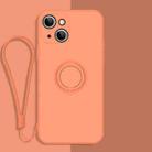 For iPhone 14 Plus  All-inclusive Liquid Silicone Phone Protective Case(Coral Orange) - 1
