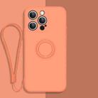 For iPhone 14 Pro All-inclusive Liquid Silicone Phone Protective Case(Coral Orange) - 1