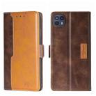 For Motorola Moto G50 5G Contrast Color Side Buckle Leather Phone Case(Dark Brown + Gold) - 1