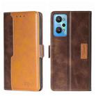 For OPPO Realme GT Neo2 5G Contrast Color Side Buckle Leather Phone Case(Dark Brown + Gold) - 1