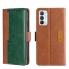 For OPPO Realme GT Master/Realme Q3 Pro Carnival Contrast Color Side Buckle Leather Phone Case(Light Brown + Green) - 1