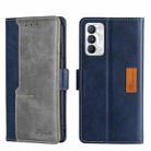 For OPPO Realme GT Master/Realme Q3 Pro Carnival Contrast Color Side Buckle Leather Phone Case(Blue + Grey) - 1