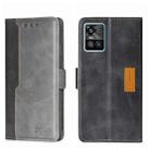 For vivo S10/S10 Pro Contrast Color Side Buckle Leather Phone Case(Black + Grey) - 1