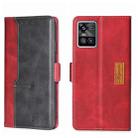 For vivo S10/S10 Pro Contrast Color Side Buckle Leather Phone Case(Red + Black) - 1