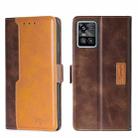 For vivo S10/S10 Pro Contrast Color Side Buckle Leather Phone Case(Dark Brown + Gold) - 1