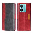 For vivo S15E 5G/T1 Snapdragon 778G Contrast Color Side Buckle Leather Phone Case(Red + Black) - 1