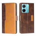 For vivo S15E 5G/T1 Snapdragon 778G Contrast Color Side Buckle Leather Phone Case(Dark Brown + Gold) - 1