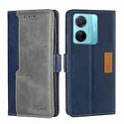 For vivo S15E 5G/T1 Snapdragon 778G Contrast Color Side Buckle Leather Phone Case(Blue + Grey) - 1