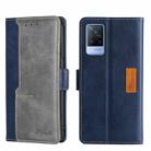 For vivo V21 4G/V21 5G Contrast Color Side Buckle Leather Phone Case(Blue + Grey) - 1