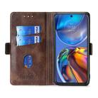 For vivo X70 Contrast Color Side Buckle Leather Phone Case(Light Brown + Green) - 5