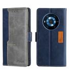 For Honor Magic3 Contrast Color Side Buckle Leather Phone Case(Blue + Grey) - 1