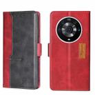 For Honor Magic3 Pro Contrast Color Side Buckle Leather Phone Case(Red + Black) - 1