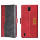 For Nokia C01 Plus/C1 2nd Editon Contrast Color Side Buckle Leather Phone Case(Red + Black) - 1