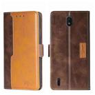 For Nokia C01 Plus/C1 2nd Editon Contrast Color Side Buckle Leather Phone Case(Dark Brown + Gold) - 1