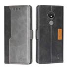 For Nokia C21 Contrast Color Side Buckle Leather Phone Case(Black + Grey) - 1
