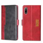 For Sony Xperia ACE II Contrast Color Side Buckle Leather Phone Case(Red + Black) - 1