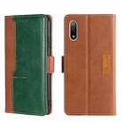 For Sony Xperia ACE II Contrast Color Side Buckle Leather Phone Case(Light Brown + Green) - 1