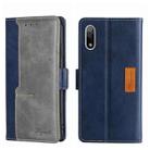 For Sony Xperia ACE II Contrast Color Side Buckle Leather Phone Case(Blue + Grey) - 1