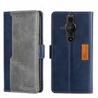 For Sony Xperia Pro-I Contrast Color Side Buckle Leather Phone Case(Blue + Grey) - 1