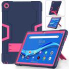 For Lenovo Tab M10 Plus 10.6 3rd Gen 2022 Contrast Color Robot Shockproof Silicone + PC Tablet Case(Navy Rose Red) - 1