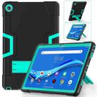 For Lenovo Tab M10 Plus 10.6 3rd Gen 2022 Contrast Color Robot Shockproof Silicone + PC Tablet Case(Black Green) - 1