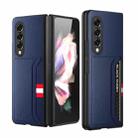 For Samsung Galaxy Z Fold4 Litchi Texture Soft Micorofiber Folding Phone Case(Blue) - 1