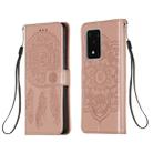 For Galaxy S20 Ultra Dream Catcher Printing Horizontal Flip Leather Case with Holder & Card Slots & Wallet & Lanyard(Rose Gold) - 1