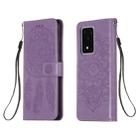 For Galaxy S20 Ultra Dream Catcher Printing Horizontal Flip Leather Case with Holder & Card Slots & Wallet & Lanyard(Purple) - 1