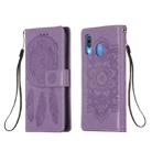 For Galaxy A40 Dream Catcher Printing Horizontal Flip Leather Case with Holder & Card Slots & Wallet & Lanyard(Purple) - 1