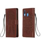 For Galaxy A40 Dream Catcher Printing Horizontal Flip Leather Case with Holder & Card Slots & Wallet & Lanyard(Brown) - 1