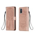 For Galaxy A51 Dream Catcher Printing Horizontal Flip Leather Case with Holder & Card Slots & Wallet & Lanyard(Rose Gold) - 1