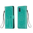 For Galaxy A51 Dream Catcher Printing Horizontal Flip Leather Case with Holder & Card Slots & Wallet & Lanyard(Green) - 1