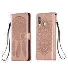 For Galaxy A60 Dream Catcher Printing Horizontal Flip Leather Case with Holder & Card Slots & Wallet & Lanyard(Rose Gold) - 1
