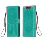 For Galaxy A80 Dream Catcher Printing Horizontal Flip Leather Case with Holder & Card Slots & Wallet & Lanyard(Green) - 1