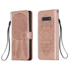 For Galaxy S10 Plus Dream Catcher Printing Horizontal Flip Leather Case with Holder & Card Slots & Wallet & Lanyard(Rose Gold) - 1