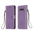 For Galaxy S10 Plus Dream Catcher Printing Horizontal Flip Leather Case with Holder & Card Slots & Wallet & Lanyard(Purple) - 1