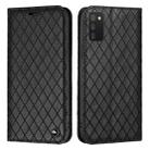 For Samsung Galaxy A03s 166mm S11 RFID Diamond Lattice Flip Leather Phone Case(Black) - 1