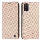For Samsung Galaxy A03s 166mm S11 RFID Diamond Lattice Flip Leather Phone Case(Light Pink) - 1
