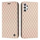 For Samsung Galaxy A13 4G S11 RFID Diamond Lattice Flip Leather Phone Case(Light Pink) - 1
