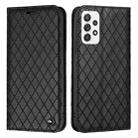 For Samsung Galaxy A73 5G S11 RFID Diamond Lattice Flip Leather Phone Case(Black) - 1