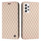For Samsung Galaxy A73 5G S11 RFID Diamond Lattice Flip Leather Phone Case(Light Pink) - 1