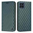 For Samsung Galaxy M33 5G S11 RFID Diamond Lattice Flip Leather Phone Case(Green) - 1