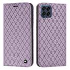 For Samsung Galaxy M33 5G S11 RFID Diamond Lattice Flip Leather Phone Case(Purple) - 1