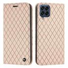 For Samsung Galaxy M53 5G S11 RFID Diamond Lattice Flip Leather Phone Case(Light Pink) - 1