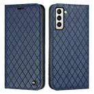 For Samsung Galaxy S21 5G S11 RFID Diamond Lattice Flip Leather Phone Case(Blue) - 1