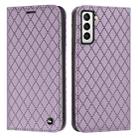 For Samsung Galaxy S21 5G S11 RFID Diamond Lattice Flip Leather Phone Case(Purple) - 1