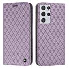 For Samsung Galaxy S21 Ultra 5G S11 RFID Diamond Lattice Flip Leather Phone Case(Purple) - 1